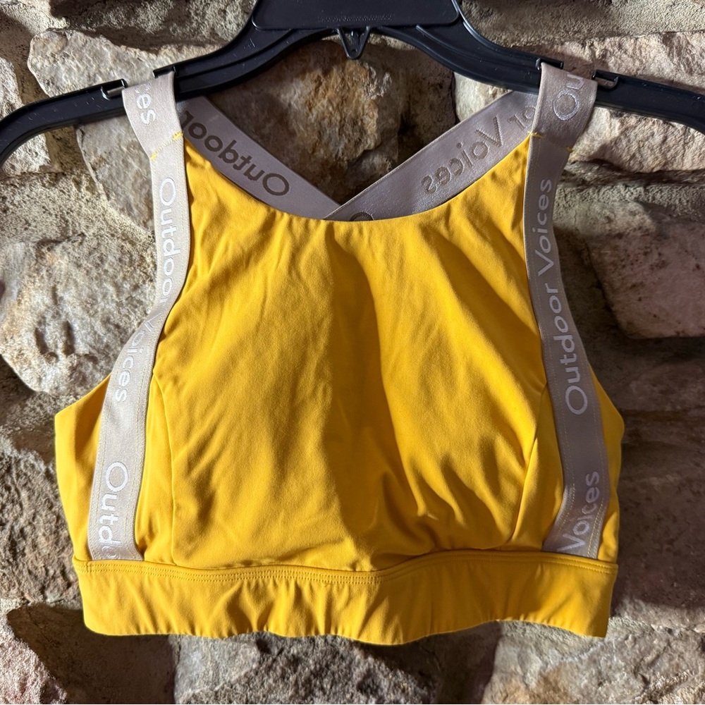 Outdoor Voices sports bra in color cider from the “snacks” line size small